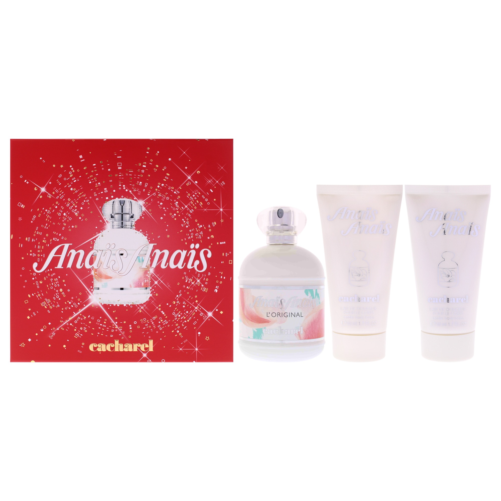 Anais Anais Cacharel Women 3 Pc 34oz Edt Spray 2 X 17oz Perfumed Body Lotion